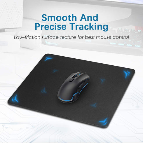 Mouse Pad, 12.6×10.8×0.08 inches, Premium-Textured Non-Slip Rubber Base, Black, 2 Pack