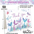 50 4 6 Inch Whaline Pcs Mermaid Thank You Cards Greeting Cards Purple Glitter Boxed Blank Note Card with Envelope