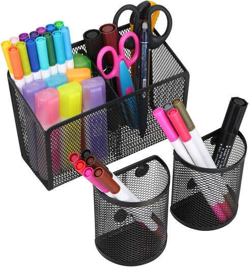 Magnetic Pencil Holder, Metal Strong Magnet Pen Cup for Whiteboard, Refrigerator, Locker Accessories, Classroom Supplies