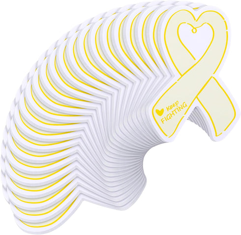 Fulmoon 24 Pieces Childhood Cancer Awareness Note Pad, 40 Sheets Yellow Ribbon Awareness Items for Charity Campaign