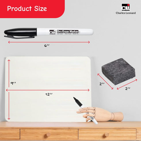Pack, 12 2 Inch (35036), 12 Sets Charles Leonard Dry Erase Lapboard Class Includes each of Whiteboards, Felt Erasers