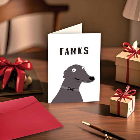 FSSDAS Funny Dog Thank You Card for Men Women, Cute Thank You Gifts Cards for Teacher Boss with Envelope, Sweet