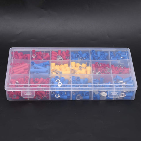 YWBL-WH 520Pcs Wire Connector Kit Cold Pressed Wire Terminals Crimp Connectors Electrical Terminals Kit