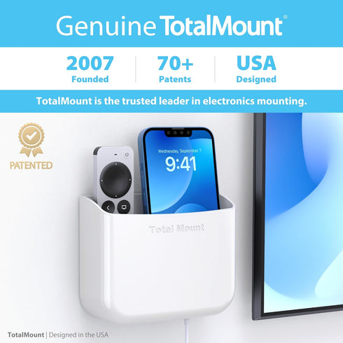 TotalMount Hole-Free Remote Holder | Eliminates Need to Drill Holes for 2 or 3 Remote Controls