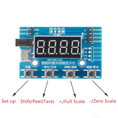 HX711 Digital Load Cell Module, Weight Sensor A/D Module with Display 24 Bit Weighing Scale Smart Arduino Load Cell Arduino Display/for Arduino