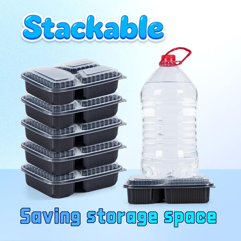 40 Pack 38 oz 3 YANGRUI Food Containers Shrink Wrap - Leak Proof BPA Free Reusable Flexible Pure PP Plastic Container |