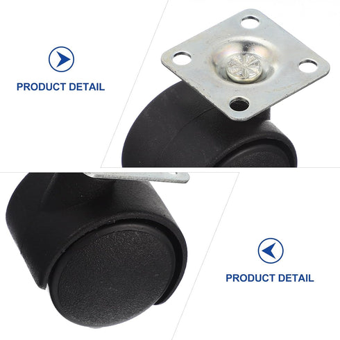 Ipetboom 10pcs 1-inch Swivel Plate Casters Wheels for Cart and Furniture Heavy Duty Caster Wheels Without Brake Smooth