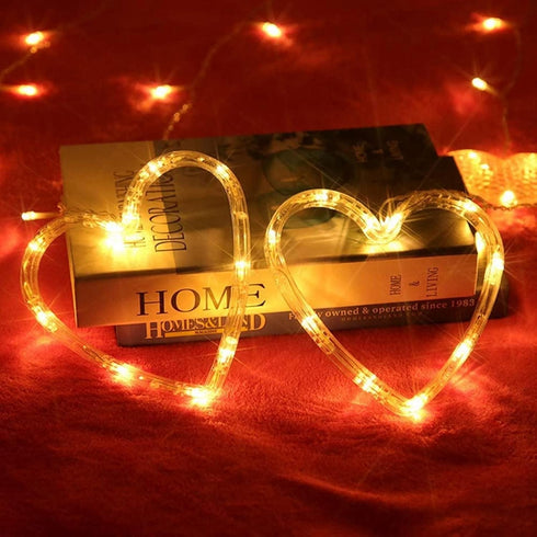Lights,138 12-Heart-Shaped Waterproof,8 29V Efunly Valentines Day Decor LED String Lights Modes Connetable Plug