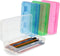 Juvale 4-Pack Large Capacity Plastic Pencil Boxes, Colorful Clear Stackable Cases for School Pens, Markers, Crayons,