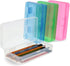Juvale 4-Pack Large Capacity Plastic Pencil Boxes, Colorful Clear Stackable Cases for School Pens, Markers, Crayons,