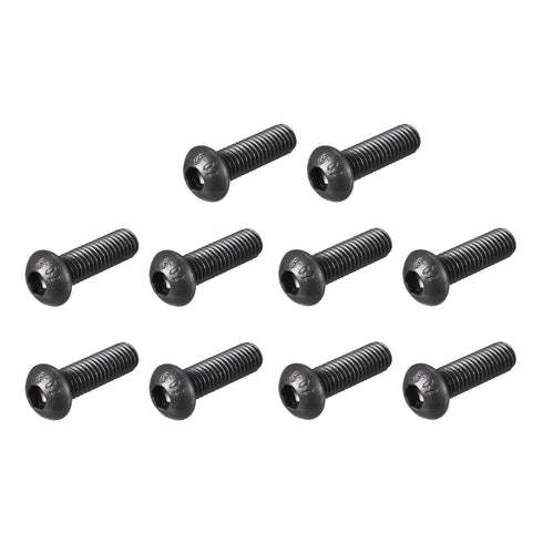 uxcell M6x20mm Button Head Hex Socket Cap Screw Bolt, Black, 50pcs