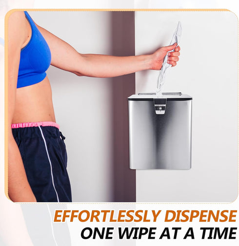 Zonon 11 10'' Commercial Stainless Steel Wall Mount Disinfectant Wipe Dispenser Fits Sanitizing and Disinfecting Wipes