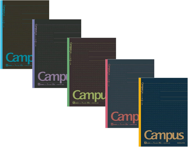 KOKUYO Campus Todai Series Pre-Dotted Notebook, Semi B5 Pre-Dotted-Line, 30 Sheets-60 Pages, Pack of 5 Limited Dark