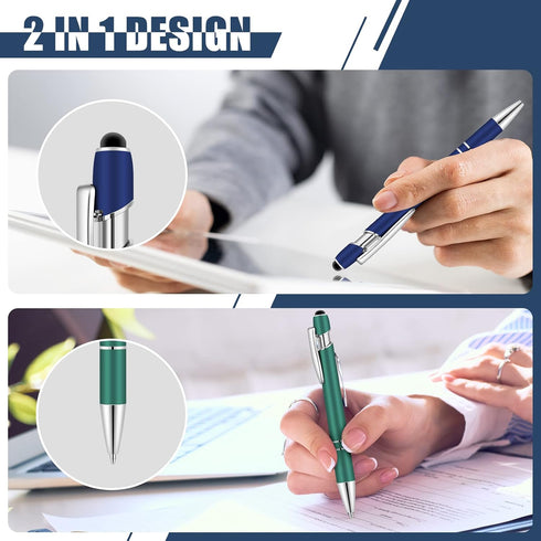 Leinuosen 48 Pcs Stylus Pens for Touch Screens, 2 in 1 Ballpoint Pen with Stylus Tip, Mixed Colors