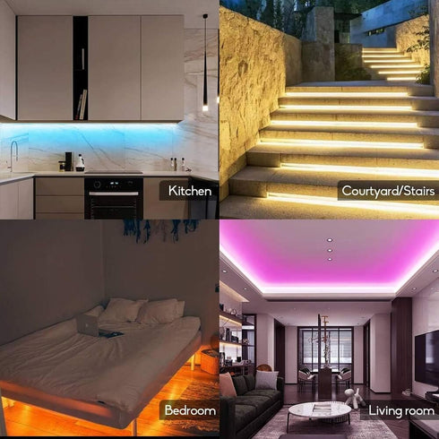 16.4ft 300LEDs DC12V GIDEALED RGBW LED Light Strip, Indoor Multicolor Ambiance, Flexible Tape Lights