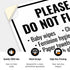 10x7 Inches, 4 Please Do Not Flush Baby Wipes Cleaning Wipes Sign, Mil Vinyl Decal Stickers Weather Resistant, Made