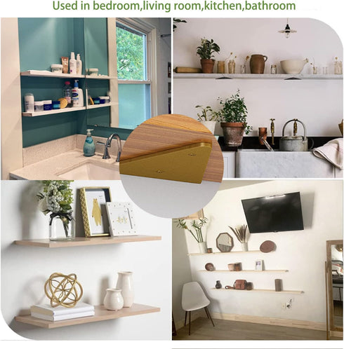 4 4 3 inches 2 inches Set Floating Shelf Bracket Pcs for Small Floating Wood Shelves, x Shelf Brackets with Anchor