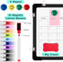 Polegas Magnetic White Board Dry Erase Calendar, 16" x 12" Monthly Calendar for Wall, Small Double Side Board (Black)