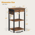 Gewudraw 3-Tier Printer Stand with Charging Station, Under Desk Printer Table, End Table with Storage Shelves for Home