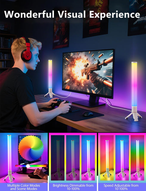 360 16 3 DAYBETTER Smart LED Light Bars, TV Backlight with Music Sync and Scene Modes, RGB Light Bars with Million