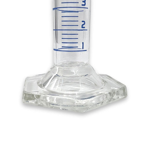 Eisco Labs 10mL Measuring Cylinder, Class A Graduated, Calibrated TC, Hexagonal Base, Blue Graduations