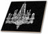 3dRose White Chandelier with Black Damask 8 Inch Ceramic Tile