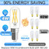 E12 Bulb Dimmable, 6W (60W 600LM Bulb, 4000K, 90+ T6/T25 12 Pack GvvooHome Candelabra Equivalent), LED Neutral White