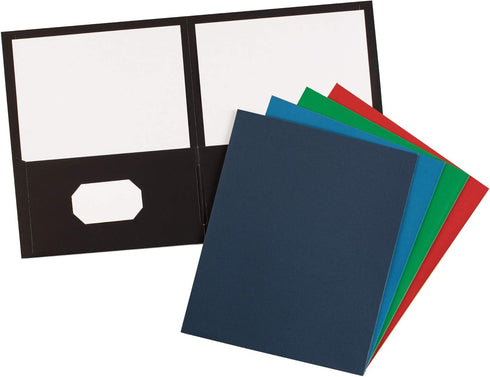 Avery Two Pocket Folders, Holds 40 Sheets, Business Card Slot, 125 Assorted Folders
