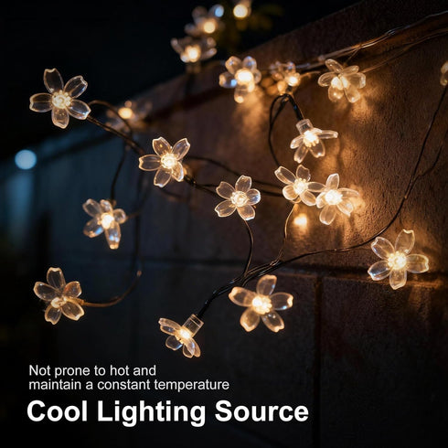 Vruxuri 2 Pack 52FT 120 Total LED Solar String Lights Outdoor Waterproof Flower Fairy Lights for Garden Fence Patio