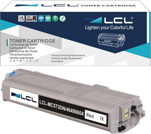 LCL Compatible Toner Cartridge - Replacement for OKI C532DN, MC563DN, 7000 Pages, 1-Pack Black