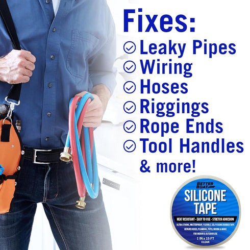 Heavy Duty Silicone Tape, Plumbing Self Fusing Silicone Tape, Water Seal Fusion Coax Seal Electrical or Silicone