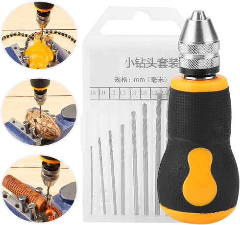 Mini Hand Drill Set, Small Hand Drill with 10Pcs Bits, Portable Micro Drill Tool for Art Craft Collection