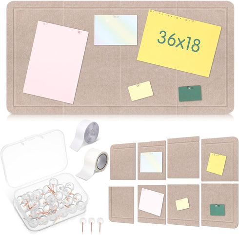 Large Felt Board Alternative Foldable Bulletin Cork Board for Wall, Decorative Pin Board with Textured Paper