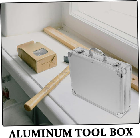 Toolbox Uonlytech Portable Alloy Organizer with Lock Shockproof Travel Case for Tools Gadgets Medicine Large Capacity