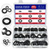 240pcs Nylon Large Flat Round Washer Spacer, 9 Sizes Black Flat Washers Assortment Kit for Screw Hardware Tool