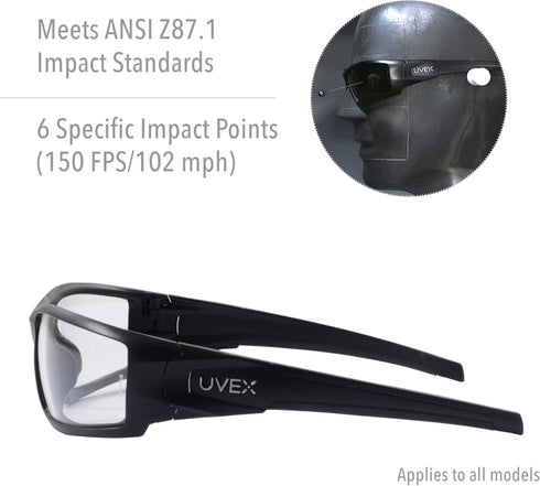 Honeywell Uvex Hypershock Safety Glasses - Brown Frame with Gold Mirror Lens & Anti-Scratch Hardcoat
