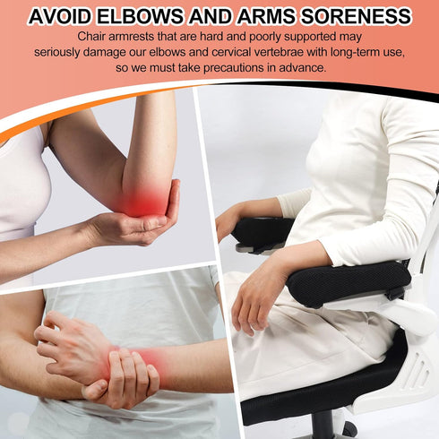Upgraded Office Chair Arm Pads with Cooling Gel, Ergonomic Memory Foam Armrest Pads for Desk Chair Armrest Cushions