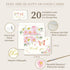 4x6 20-Pack) Gooji Butterfly Pink Floral Thank You Cards with Envelopes (Bulk Matching Peel-and-Seal Envelopes