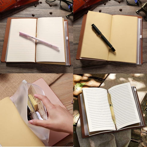 Leather Travel Notebook for Bestie - Retro Refillable Journal, Personalized Sketch Book Diary, Customized Gifts