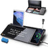 SELEAD Desktop Glass Whiteboard with Wireless Charger Station, Dry Erase Board Computer Pad with Organizer for Home