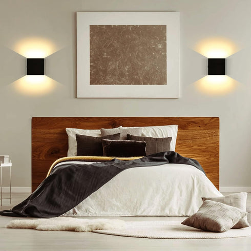 Set 2, Dimmable LG9939111 Lightess LED Wall Sconce Battery Powered of Touch Control Wall Lamp Rechargeable Black, Up