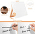 Glass Desk Whiteboard with Reversible Wood Stand, Small Portable Desktop Dry Erase White Board, Reusable Desk Notepad