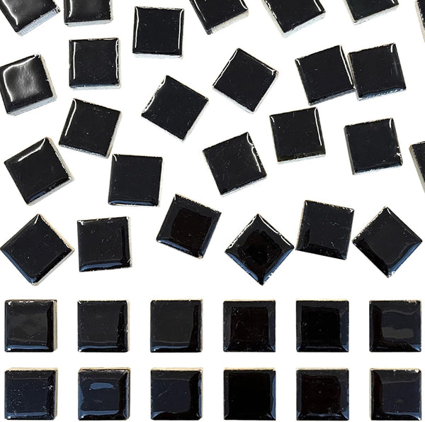 50 Pieces Black Mosaic Tiles - 1" Ceramic Tiles Assorted Colors for Crafts, Photo Frame Mosaic Supplies