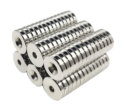 30 Pieces 10 x 3mm Permanent Disc Rare Earth Fastener Magnets with 3mm Countersunk Hole, Neodymium Refrigerator Magnets
