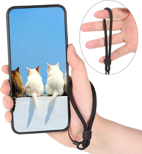 Larrel 5 Pcs Black Anti Theft Phone Strap, Lightweight Portable Mobile Phone Lanyard, Practical Small Keychain Lanyard