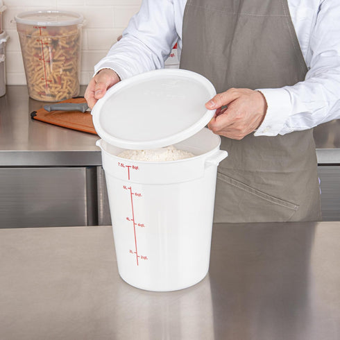 LID ONLY: Met Lux 8.8 Inch White Plastic Lid for 6 and 8 Quart Storage Containers