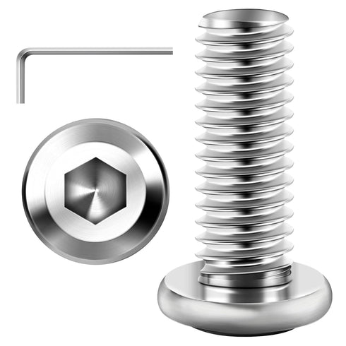 30Pcs M8 x 20mm M8 Bolts - Flat Head Hex Socket Cap Screws, 304 Stainless Steel Furniture Screws