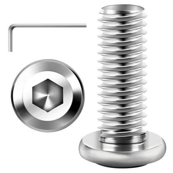 30Pcs M8 x 20mm M8 Bolts - Flat Head Hex Socket Cap Screws, 304 Stainless Steel Furniture Screws