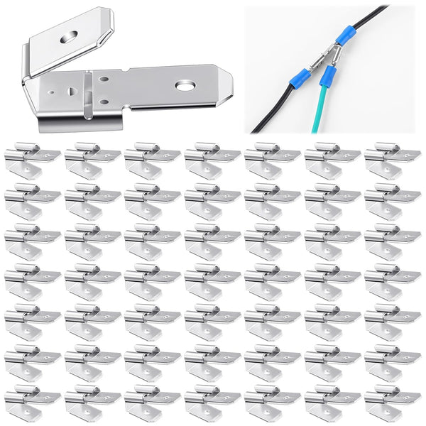 50 Pcs Double Piggyback Spade Connectors, Electrical Double Male Female Adapter Quick Disconnect Piggyback Terminals