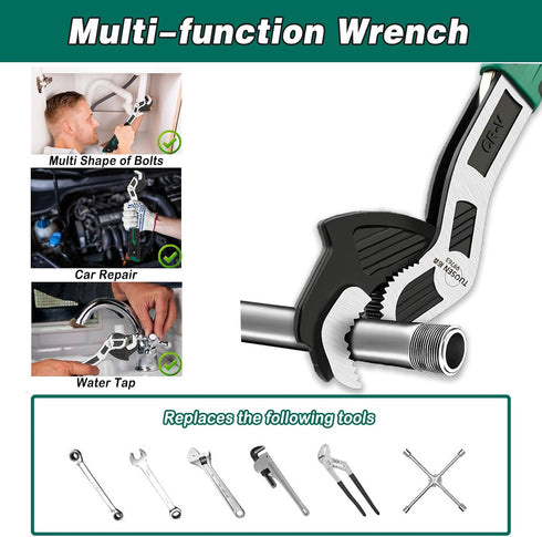 2PC Adjustable Wrench, Auto Size Adjusting Wrench, 0.6"-1.38" Self-Adjusting Quick Wrench
